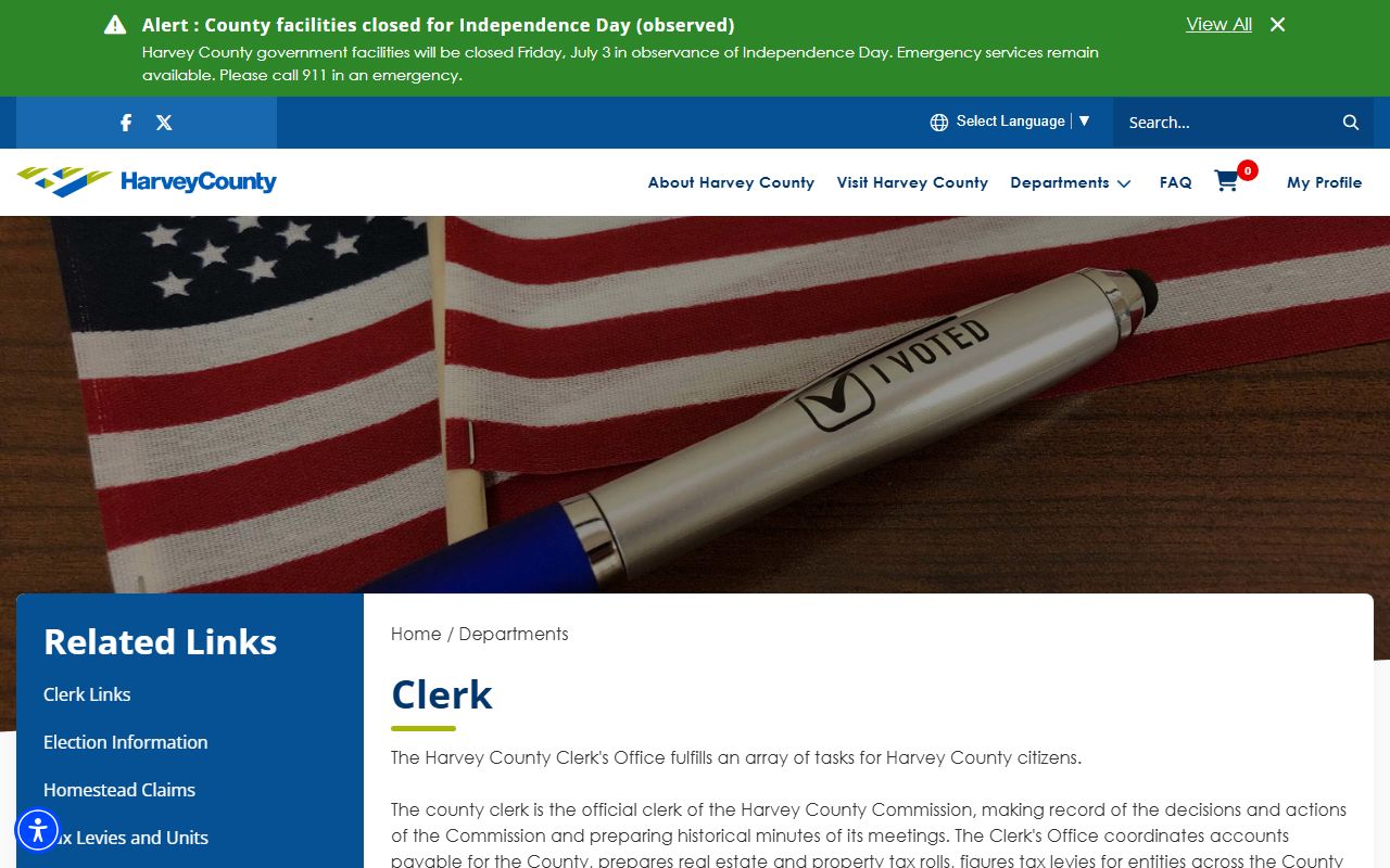 Harvey County clerk court records County Clerk office distinction