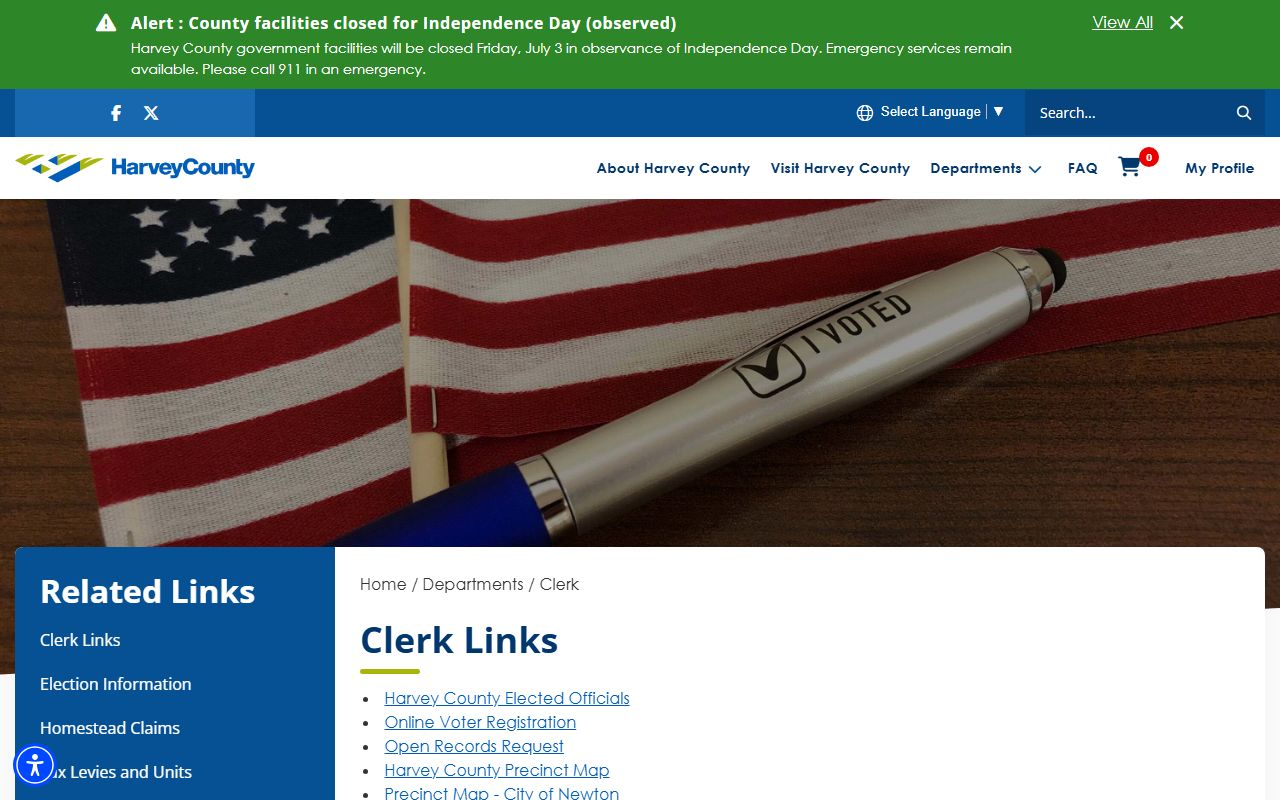 Harvey County clerk court records County Clerk links and open records
