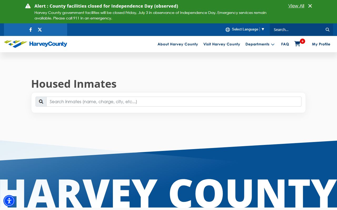 Harvey County inmate records housed inmates roster search